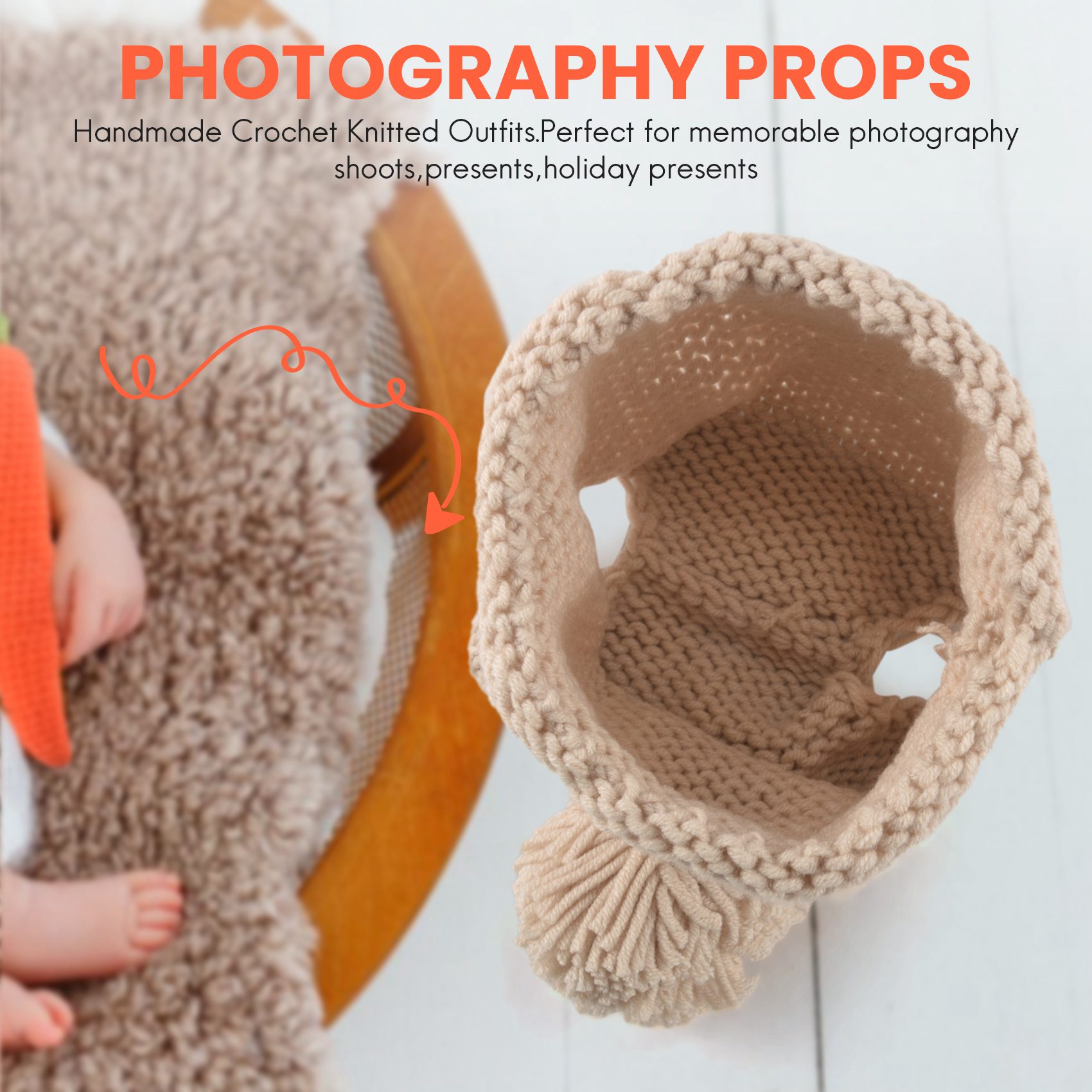 Photography Outfits - ABJA-Fotografie-Requisiten für Neugeborene, gestrickte Foto-Outfits für