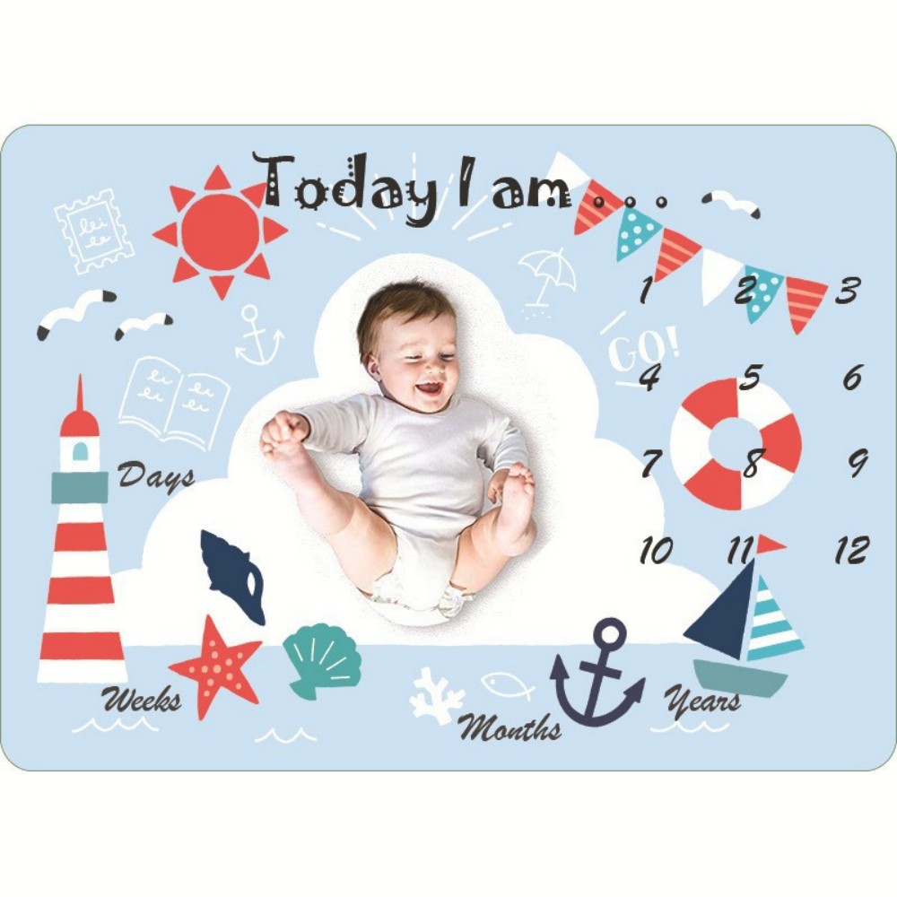Photography Background - VIKAMA Kinder-Illustrationsdruck, Baby-Meilenstein-Decke, Neugeborenen-Fotohintergrunddecke für den