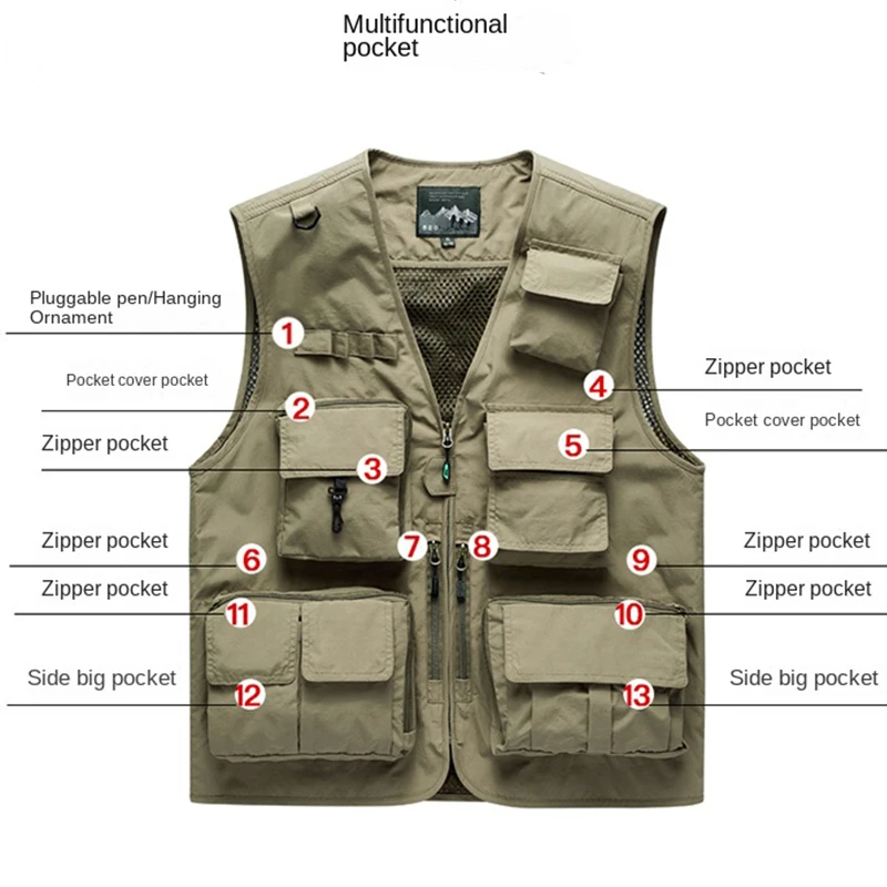 Photography Sport - Multi Pocket Angeln Westen Schnell Atmungsaktive