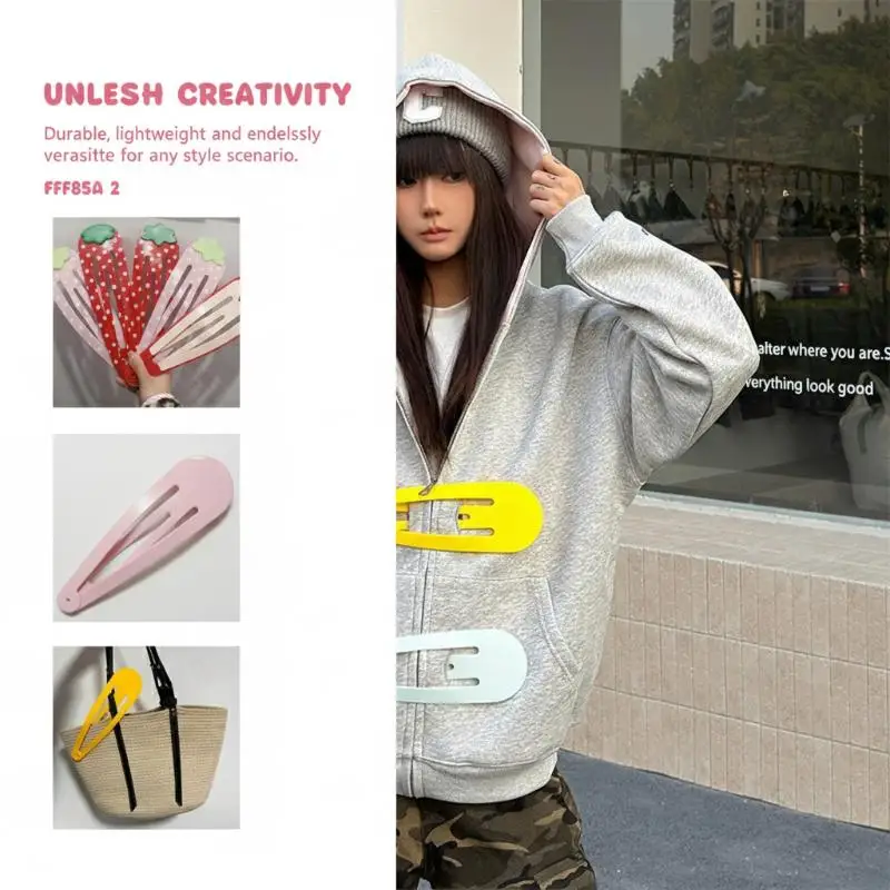 Photography Life - Lustige extra große Haarspangen mit Polka-Dot-Erdbeer-Muster,