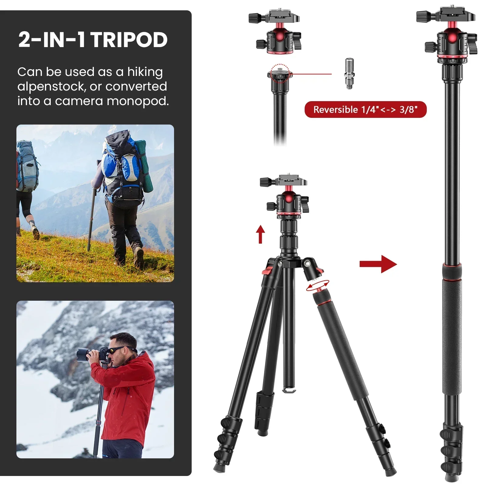EVUMO GF2 Reisestativ, 1,73 m, – Camera Tripod Carbon Bewertung und Preis